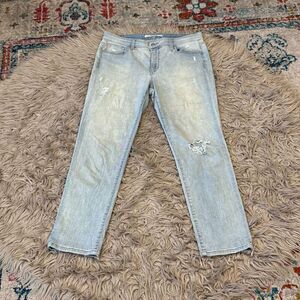 Joes light washed distressed jeans size 28
